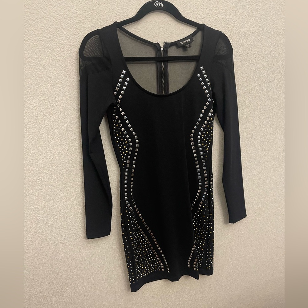 BEBE above the knee dress. mesh on the back